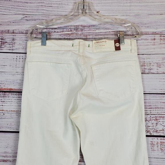 J Brand White Jeans Straight Leg Mid Rise Stretch 805 White Size 29 - Picture 7 of 14